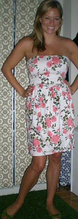 Springy floral strapless dress